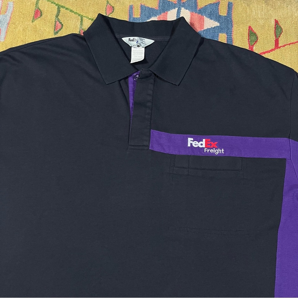 FedEx Freight Stan Herman Black & Purple Short Sleeve Polo Shirt Men’s XXL